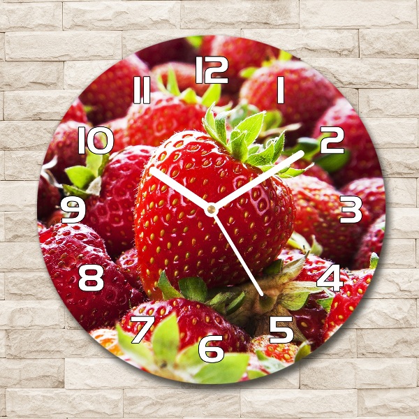 Round wall clock Strawberries