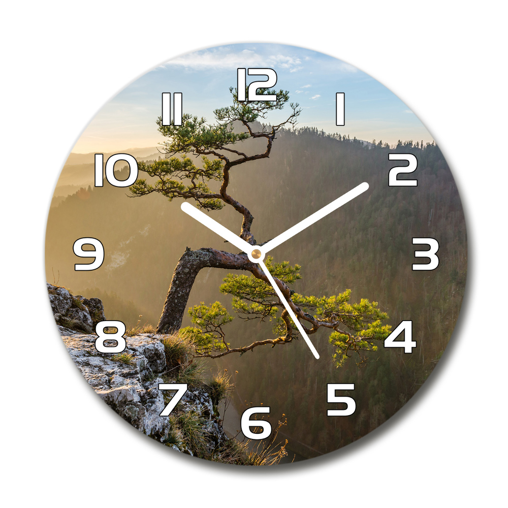 Round glass clock Sokolica Pieniny