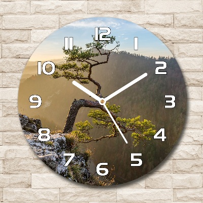 Round glass clock Sokolica Pieniny