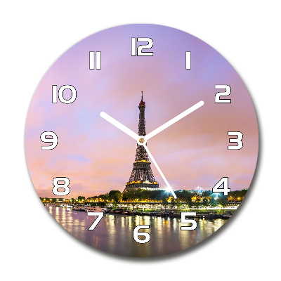 Round wall clock Eiffel Paris tower