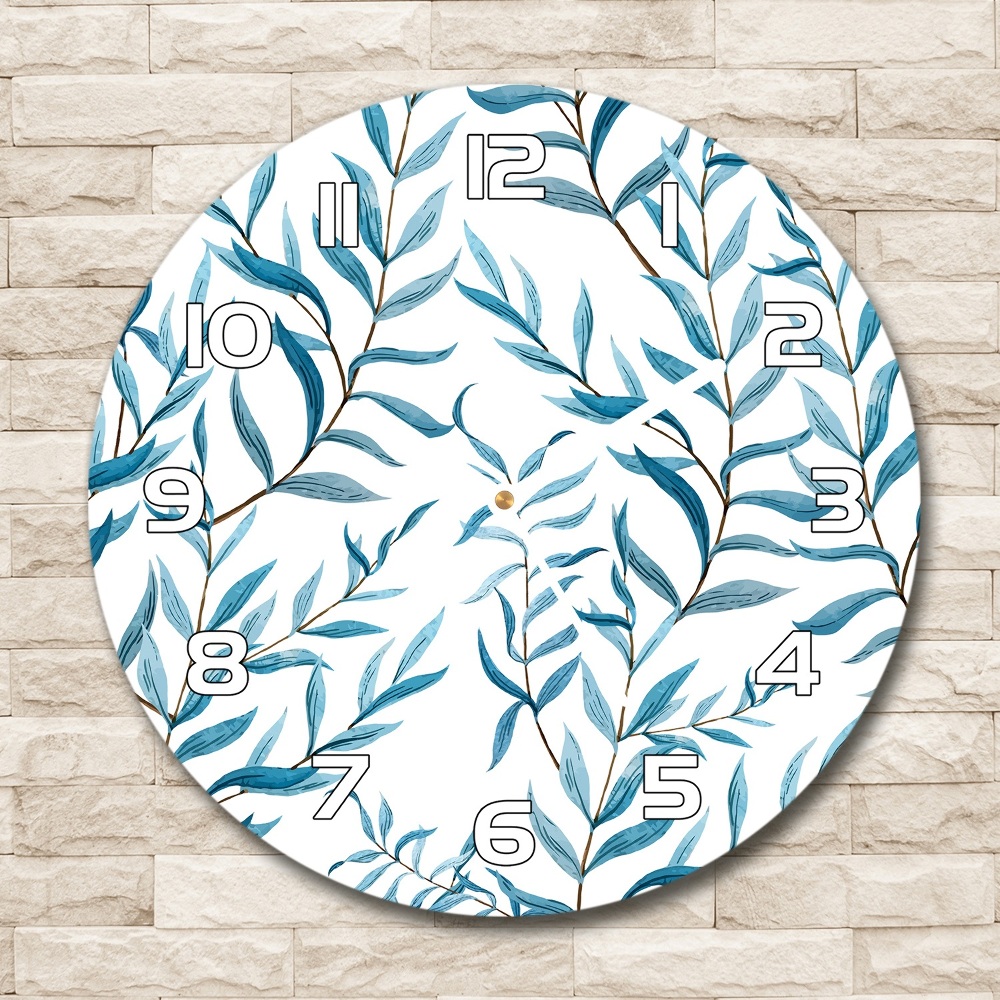 Round wall clock Leaves