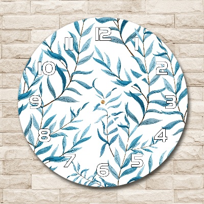 Round wall clock Leaves