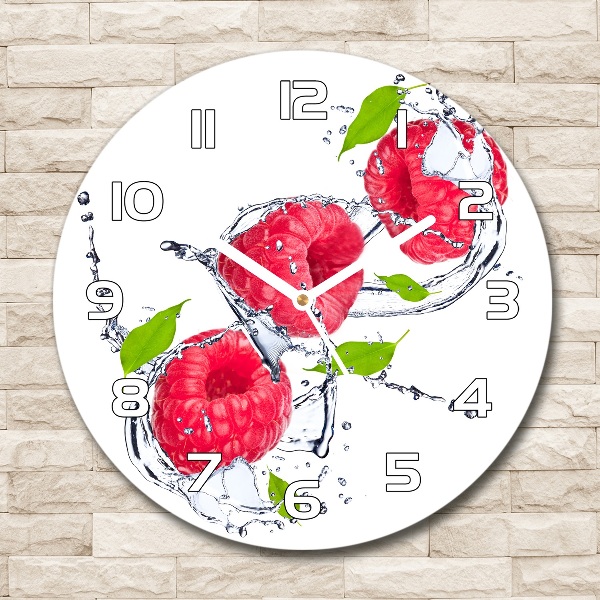 Round wall clock Raspberry and water