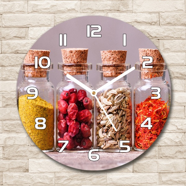 Round wall clock Colorful spices