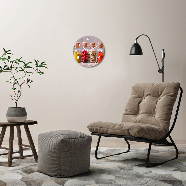 Round wall clock Colorful spices
