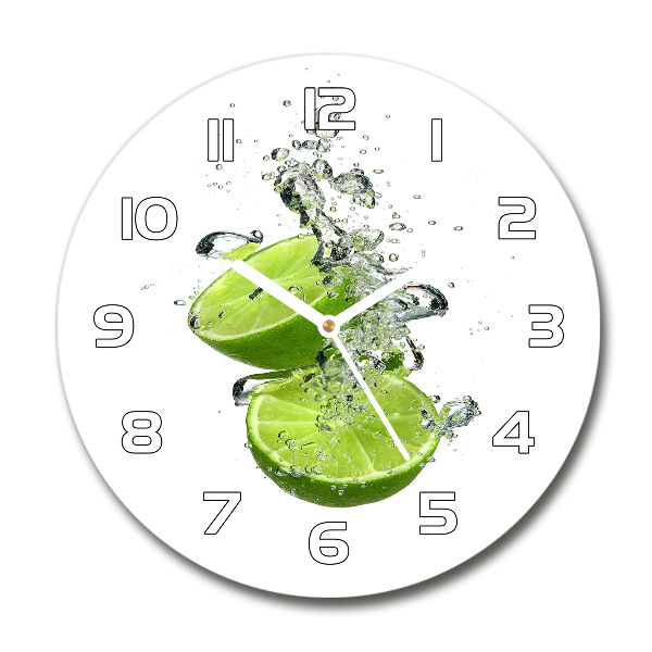 Round wall clock Lime underwater