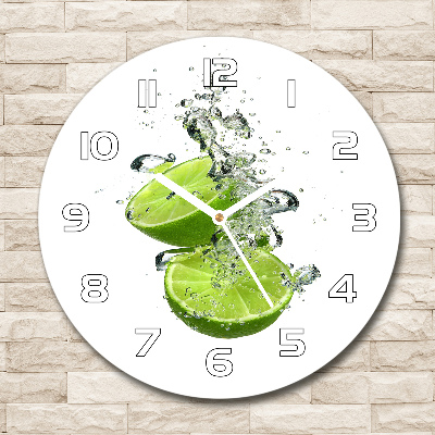 Round wall clock Lime underwater