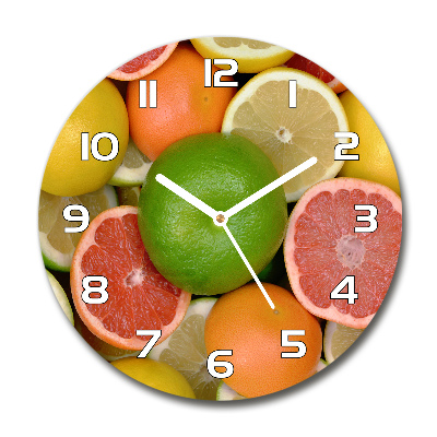 Round wall clock Citrus fruits