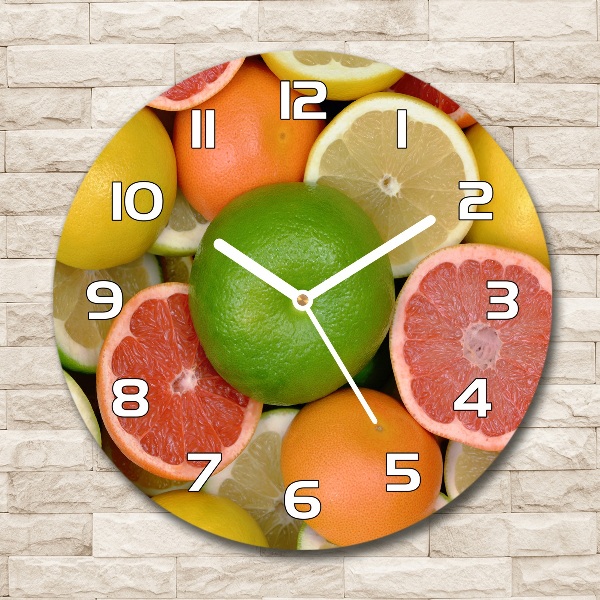 Round wall clock Citrus fruits