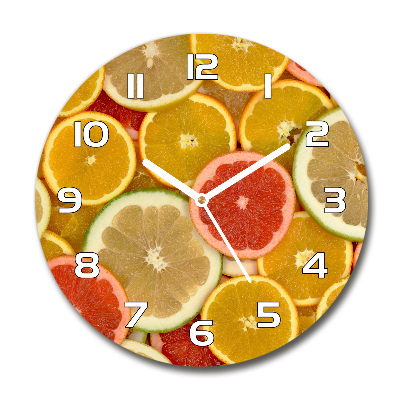 Round wall clock Citrus fruits