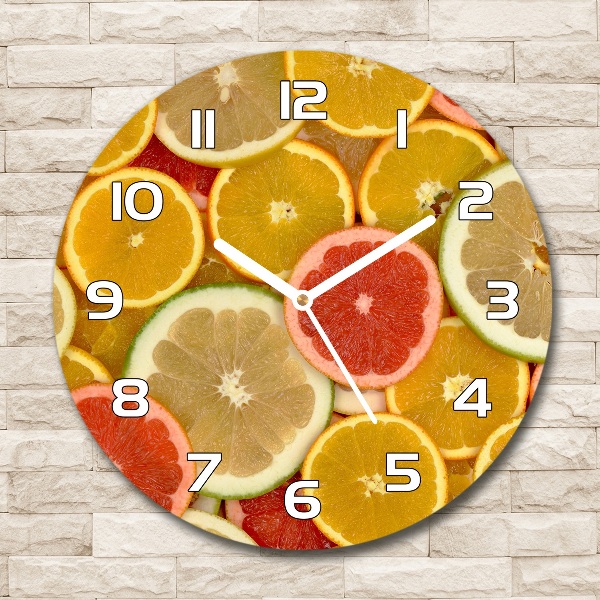 Round wall clock Citrus fruits