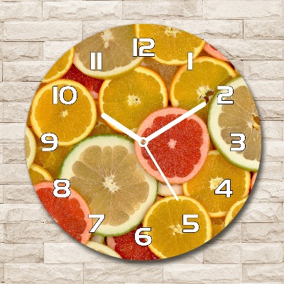 Round wall clock Citrus fruits