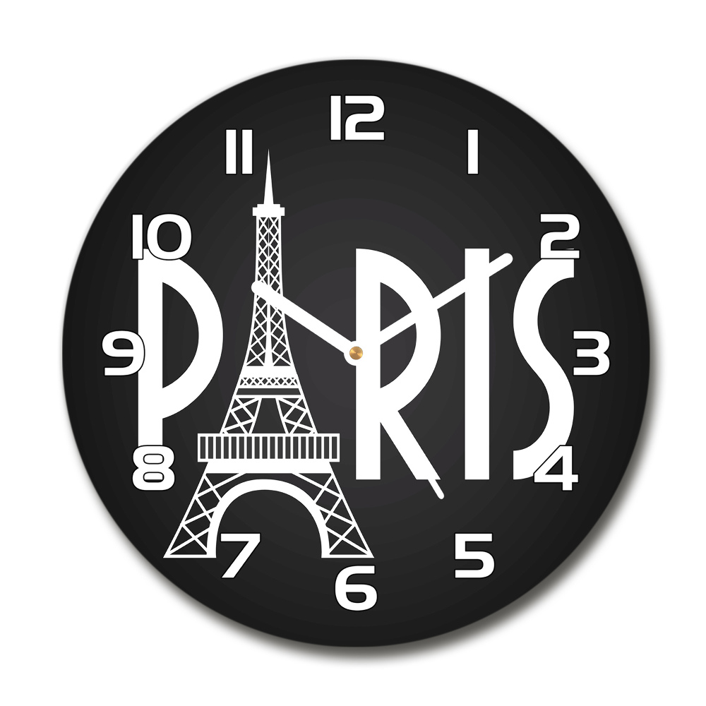 Round clock glass Paris