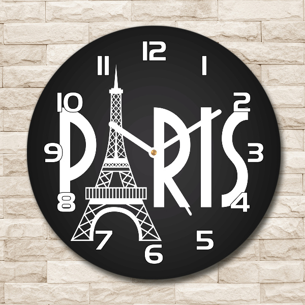 Round clock glass Paris