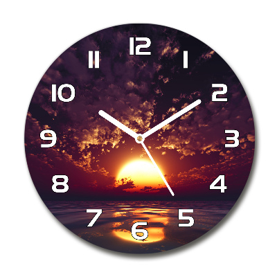 Round wall clock Sunset