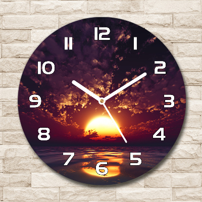 Round wall clock Sunset