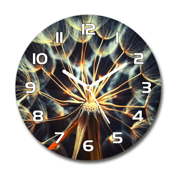 Round wall clock dandelions