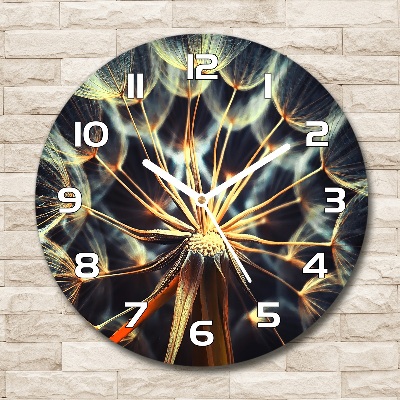 Round wall clock dandelions