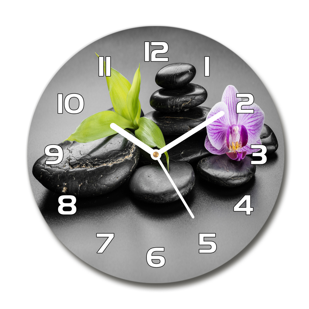 Round wall clock Zen stones