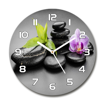 Round wall clock Zen stones