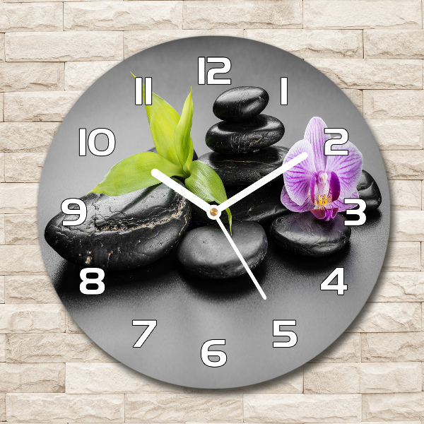 Round wall clock Zen stones