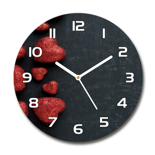 Round clock glass Hearts on the board