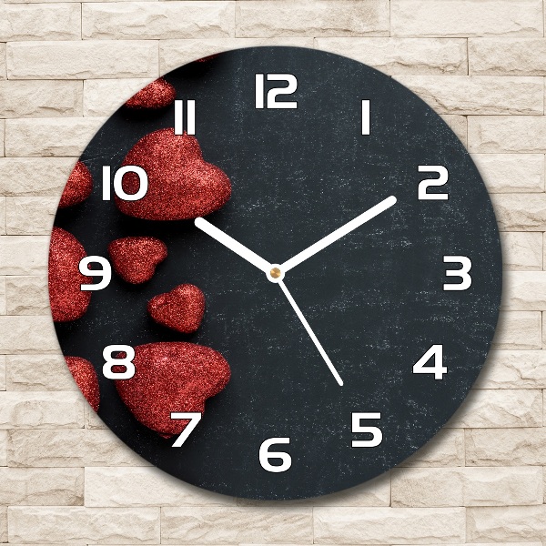 Round clock glass Hearts on the board