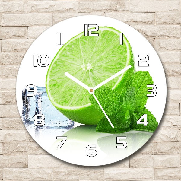 Round wall clock Ice lime