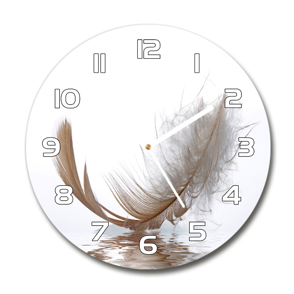 Round wall clock Feather on the water