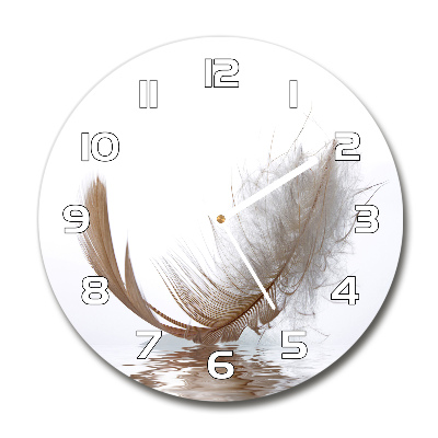 Round wall clock Feather on the water