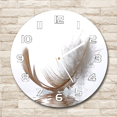 Round wall clock Feather on the water