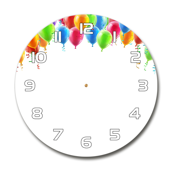 Round wall clock Colorful balloons