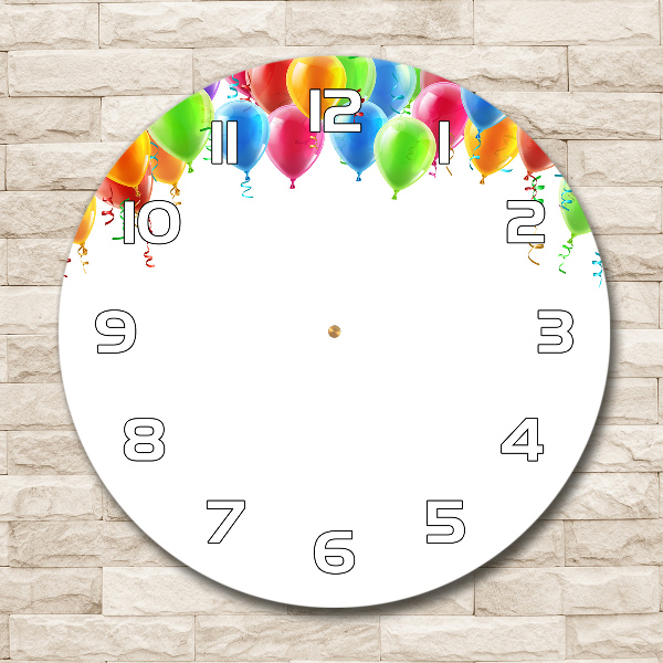 Round wall clock Colorful balloons
