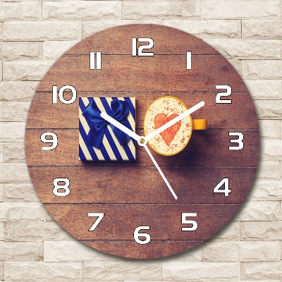 Round wall clock Coffee and gift