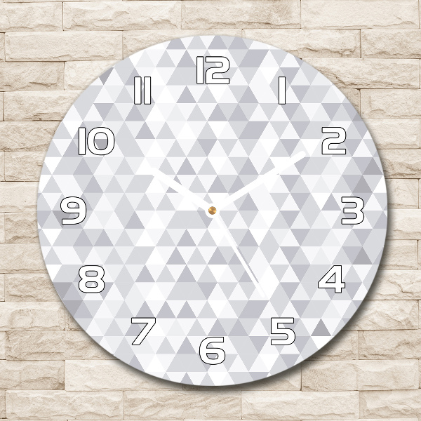 Round clock glass Gray triangles