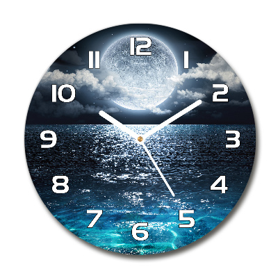 Round wall clock full moon