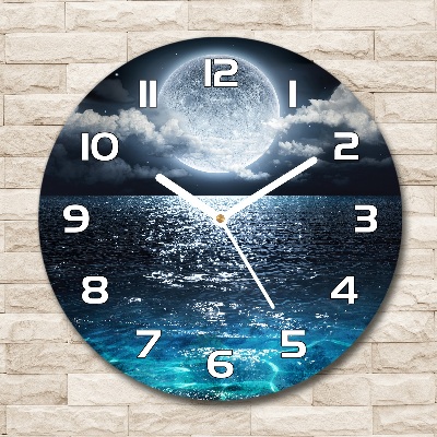 Round wall clock full moon