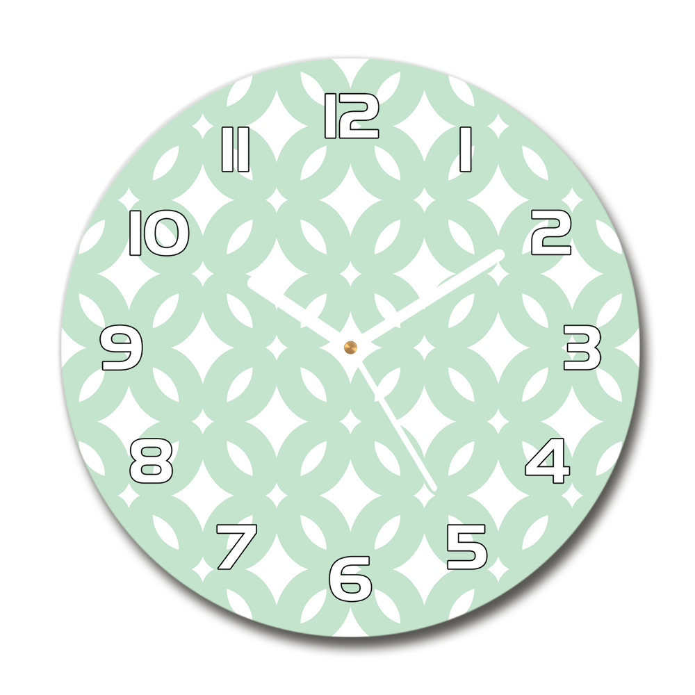 Round glass wall clock Geometric background