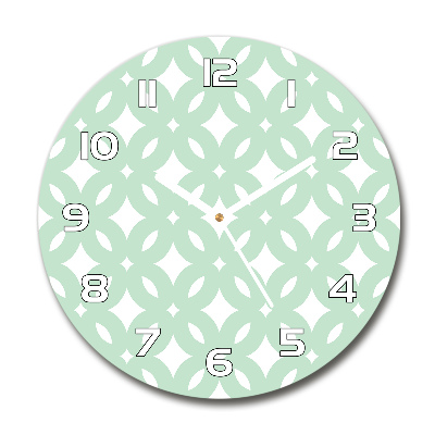 Round glass wall clock Geometric background