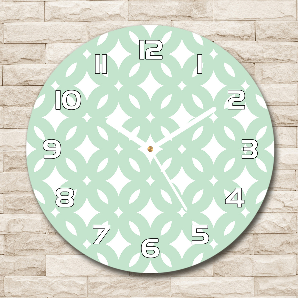 Round glass wall clock Geometric background