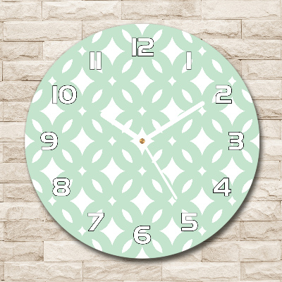 Round glass wall clock Geometric background