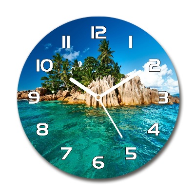 Round wall clock Tropical island