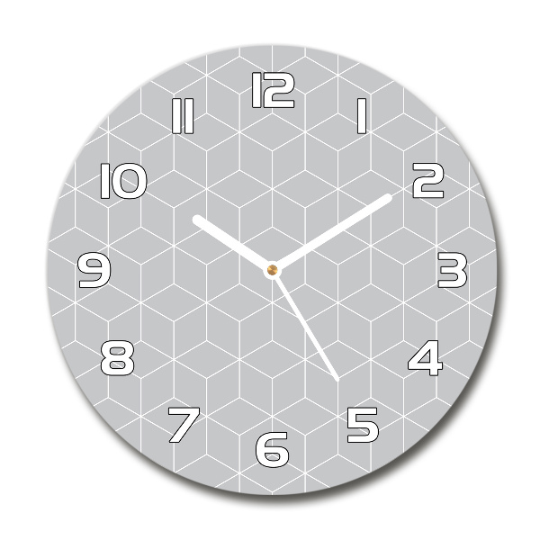 Round glass wall clock Geometric background