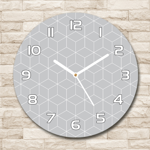 Round glass wall clock Geometric background