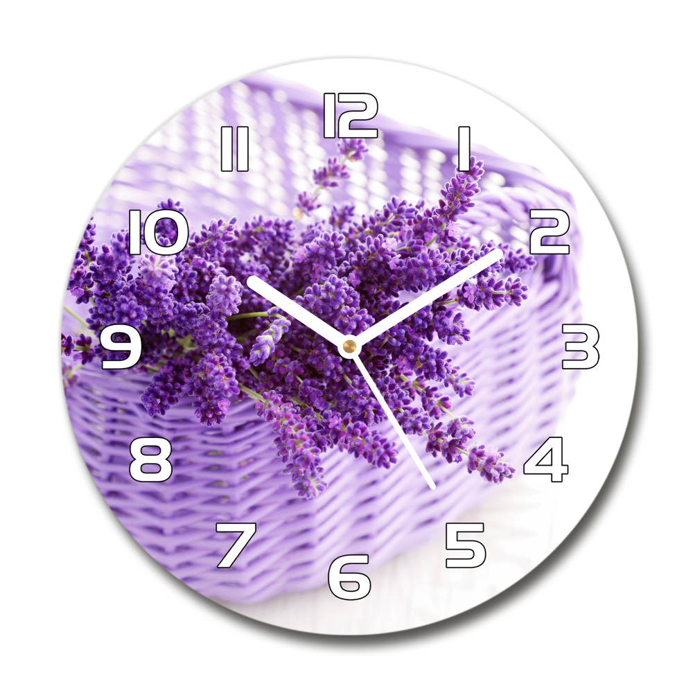 Round wall clock Lavender in the basket