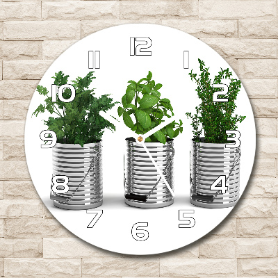 Round wall clock Aromatic plants