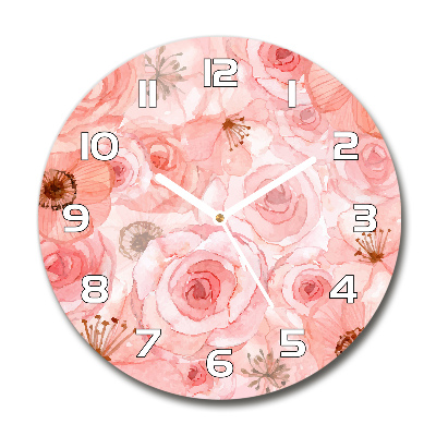 Round wall clock Floral pattern