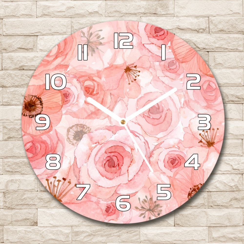 Round wall clock Floral pattern