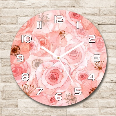 Round wall clock Floral pattern