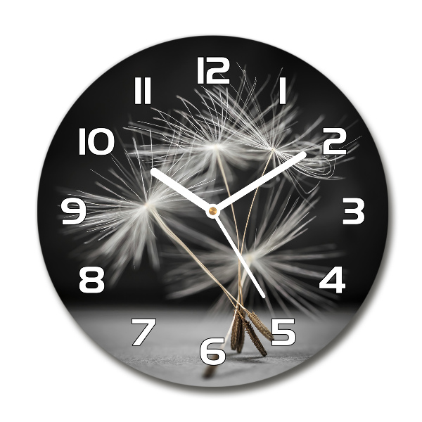 Round wall clock Dandelion seeds